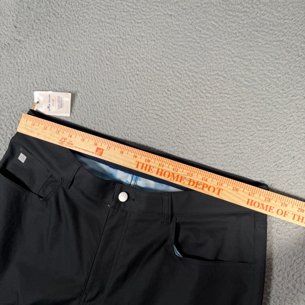 Peter Millar Pants Mens 36x28* Black EB66 Golf Performance Cuffed Casual Hemmed - Picture 8 of 10